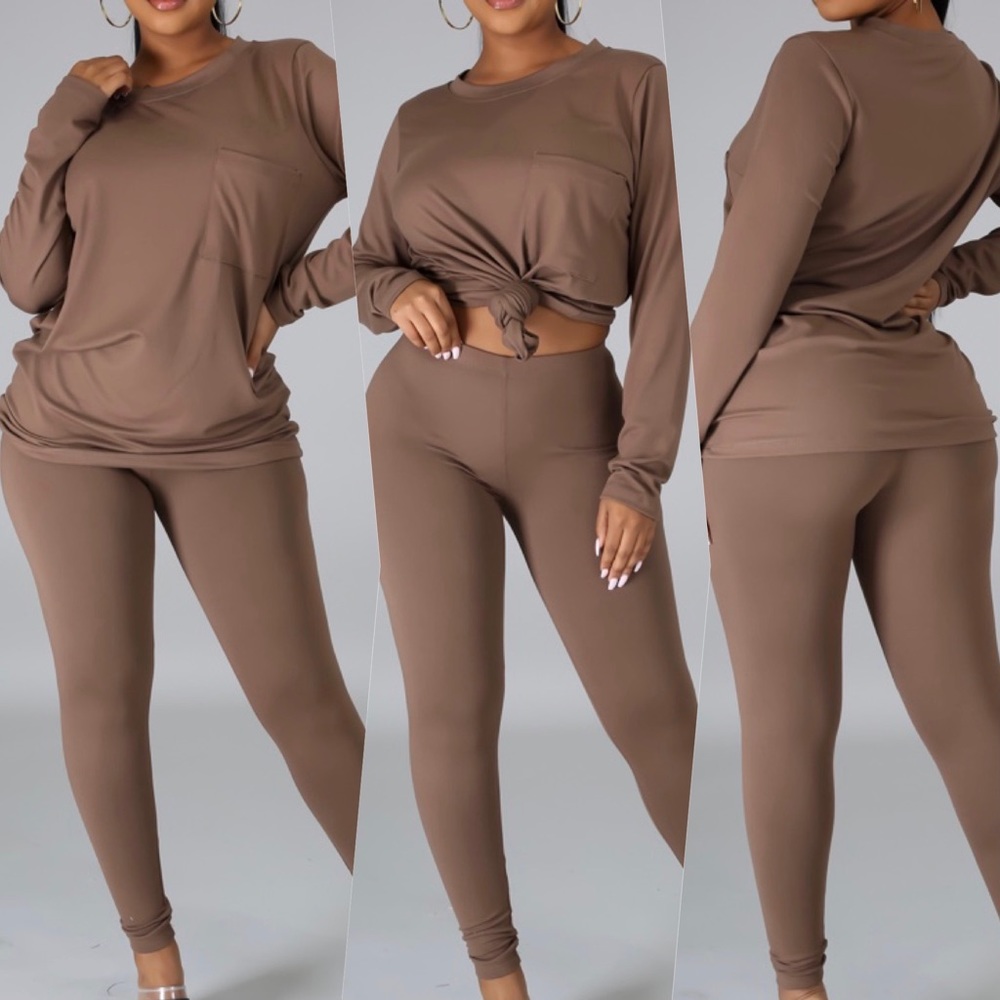 Mocha Comfy tights set